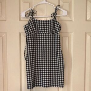 Kids Gingham Black and White Dress